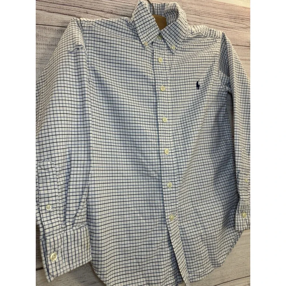Boy’s Polo Ralph Lauren Long Sleeve Button Down Blue Shirt  - Size 8